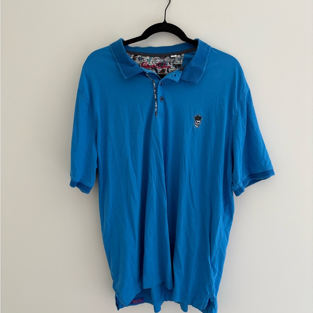 Robert Graham Blue Polo Shirt Vibrant Casual Knit